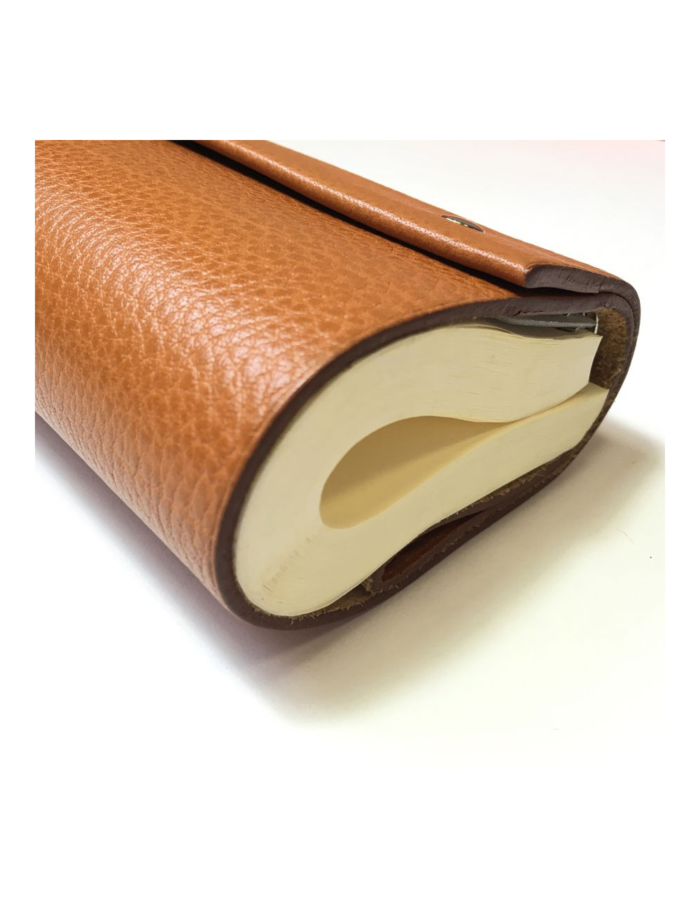 cahier roulé  HERMES cuir buffle gold avec 2 recharges