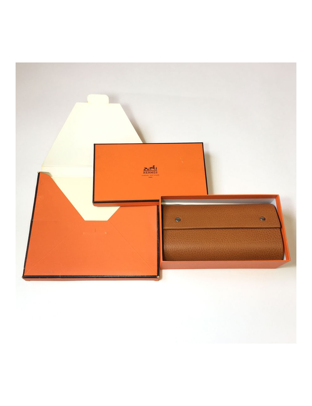 Rolled notebook HERMES leather Buffalo gold with 2 refills