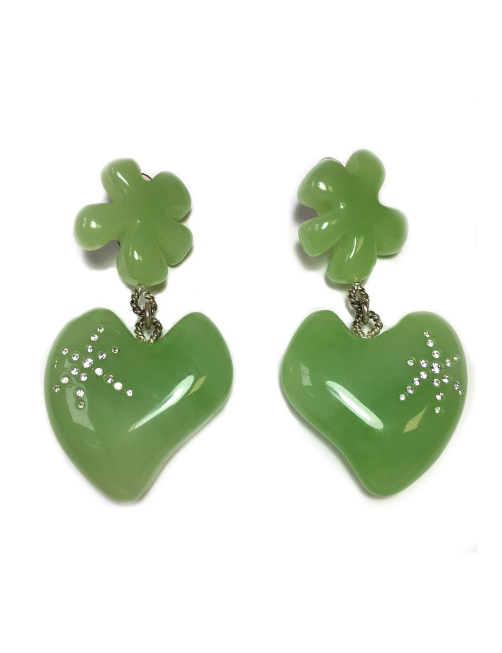 Boucles d'oreille clips pendants CHRISTIAN LACROIX vintage