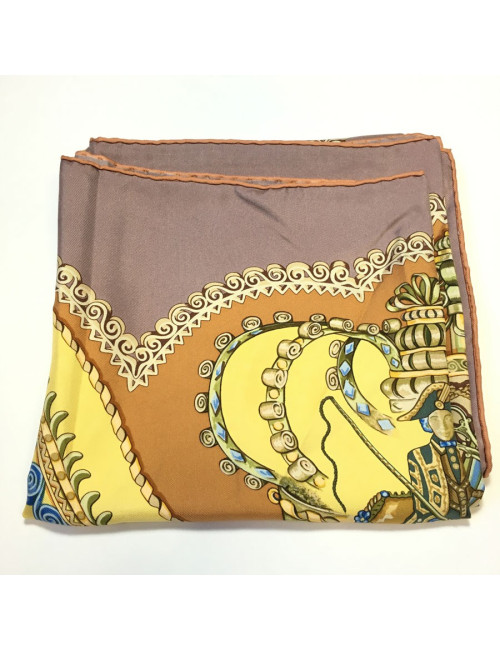 Square silk HERMES "Papéroles"