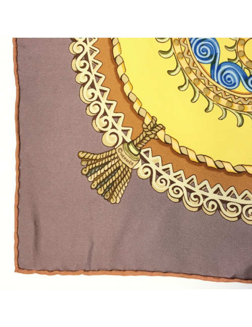 Square silk HERMES "Papéroles"