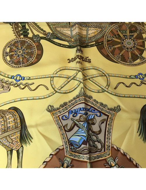 Square silk HERMES "Papéroles"