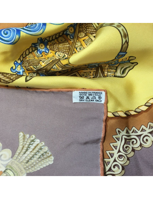 Square silk HERMES "Papéroles"