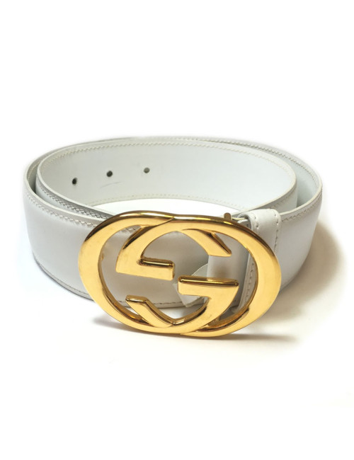 Ceinture GUCCI en cuir blanc T 70