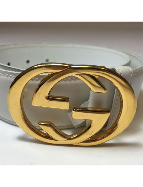 Belt GUCCI White Leather T 70