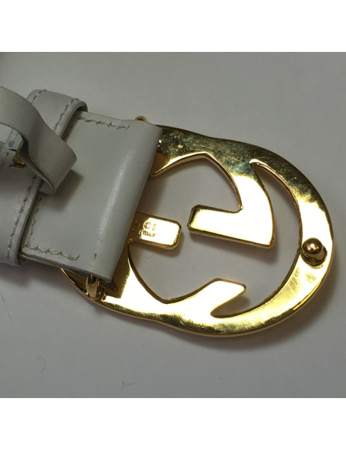 Ceinture GUCCI en cuir blanc T 70