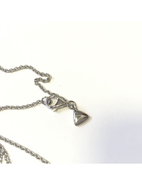 THIERRY MUGLER silver metal pendant necklace
