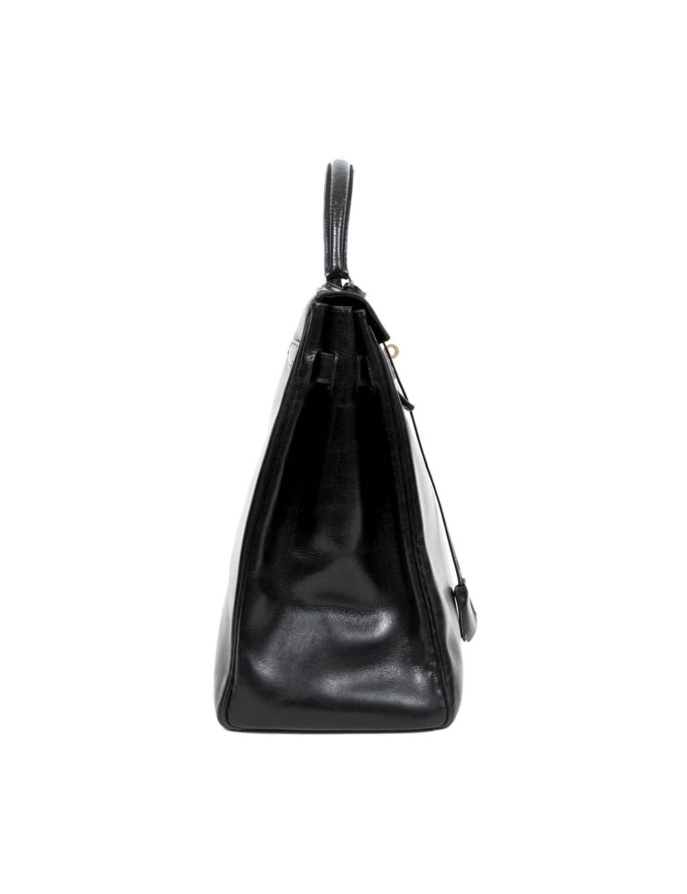 Kelly 35 HERMES cuir box noir Vintage