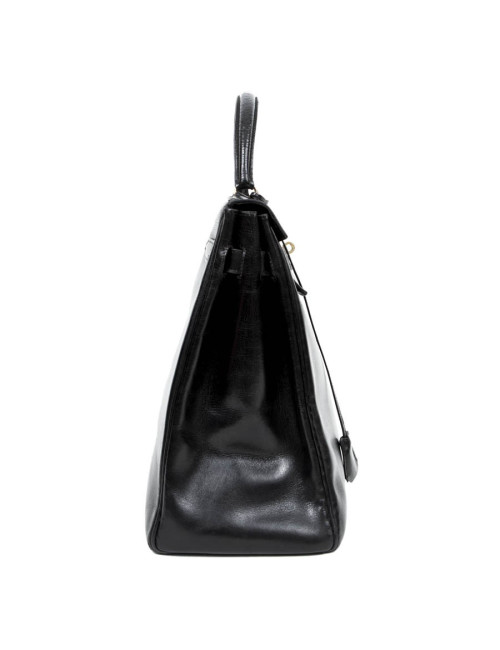 Kelly 35 HERMES cuir box noir Vintage