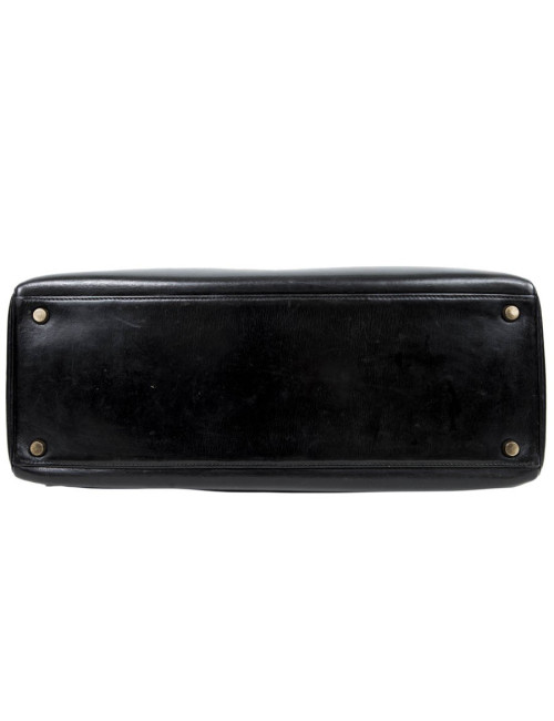 Kelly 35 HERMES cuir box noir Vintage