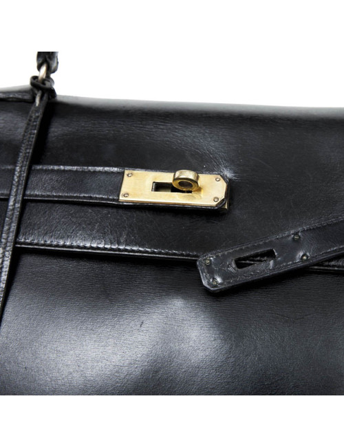 Kelly 35 HERMES leather black box Vintage