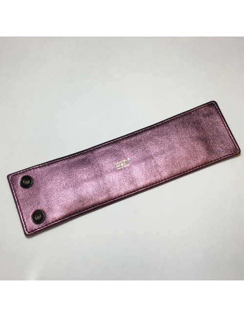 CHANEL electric pink metallic leather cuff