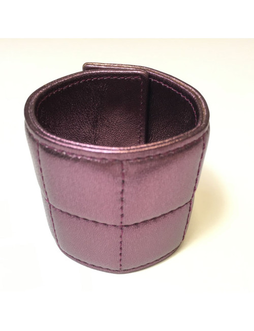 CHANEL electric pink metallic leather cuff