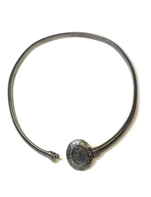 xxx Ceinture GOOSSENS en métal argent ruthénium