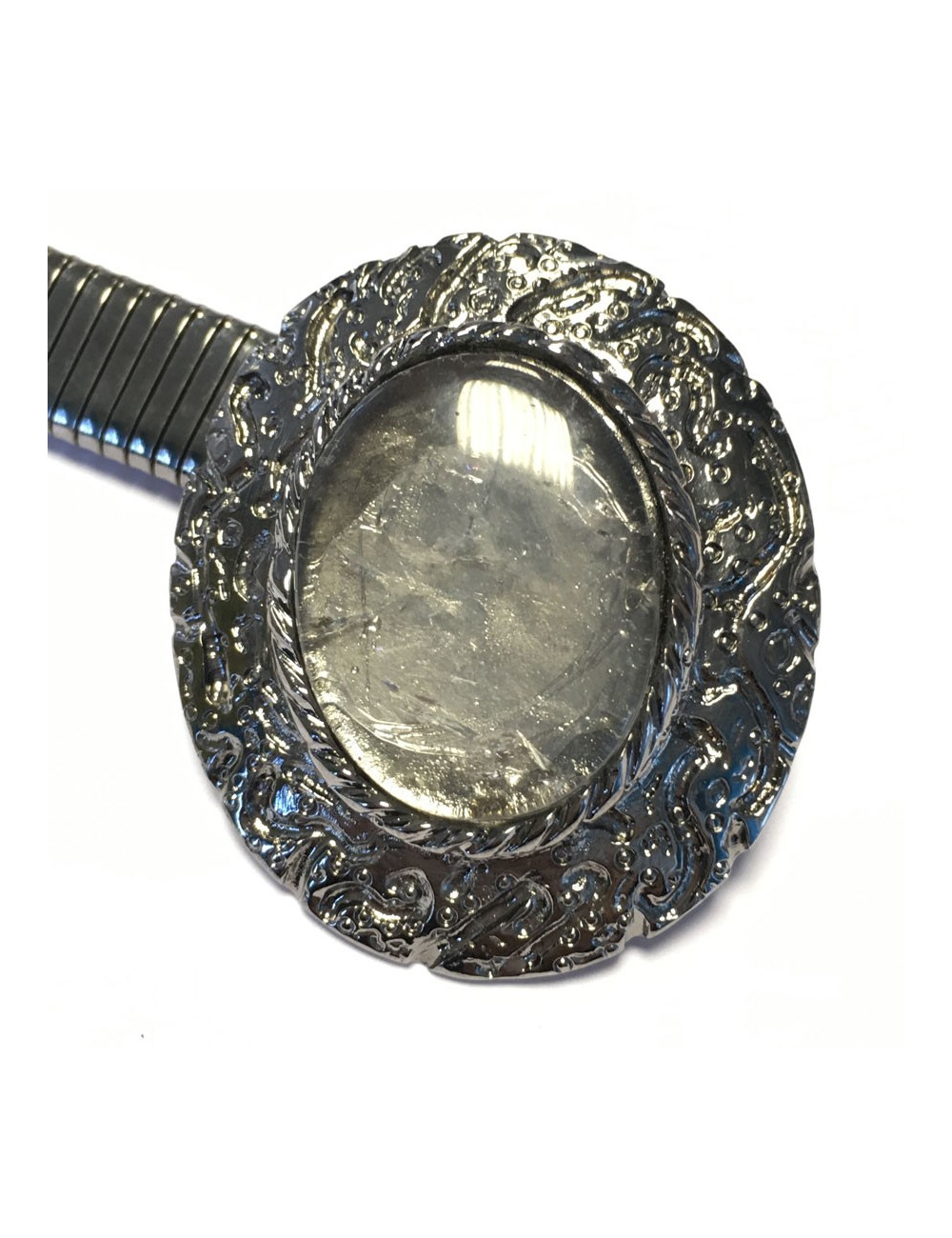 GOOSSENS ruthenium silver metal belt