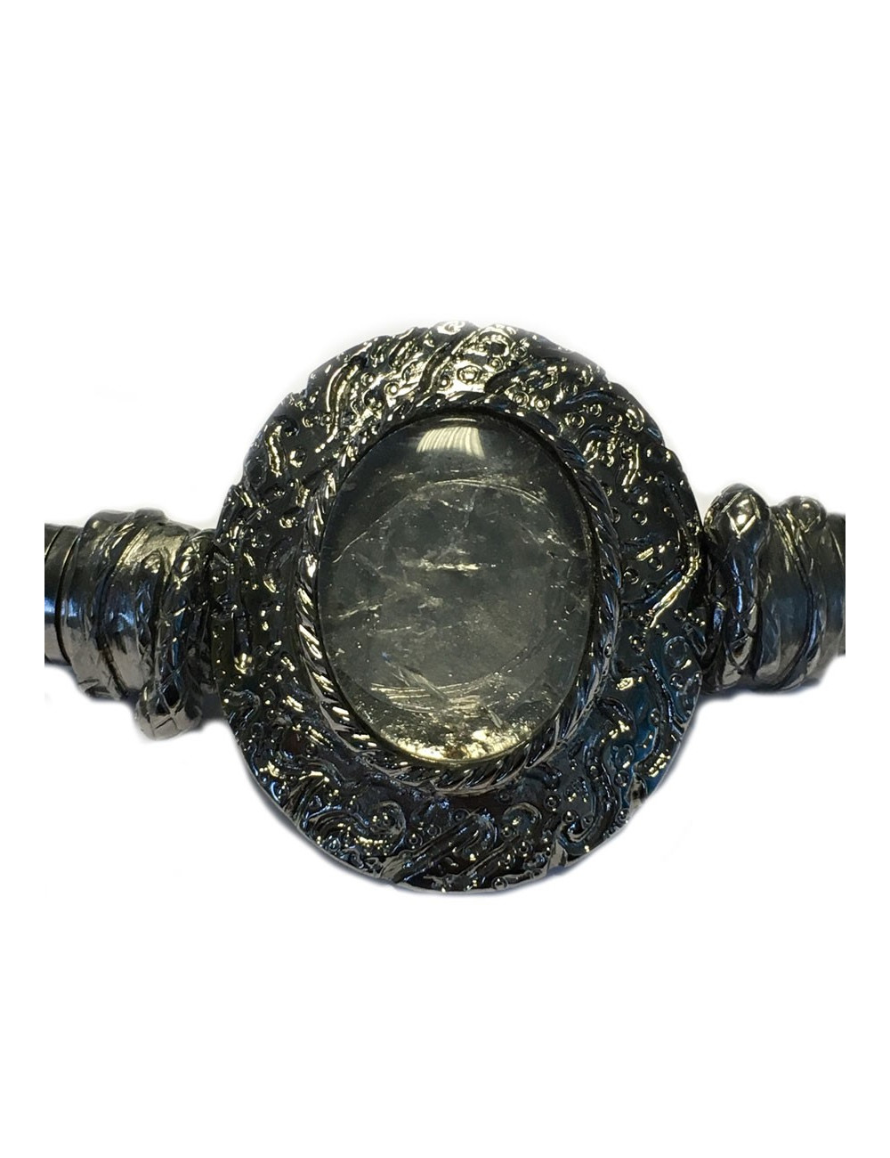 GOOSSENS ruthenium silver metal belt