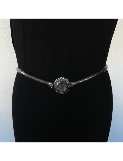 xxx Ceinture GOOSSENS en métal argent ruthénium