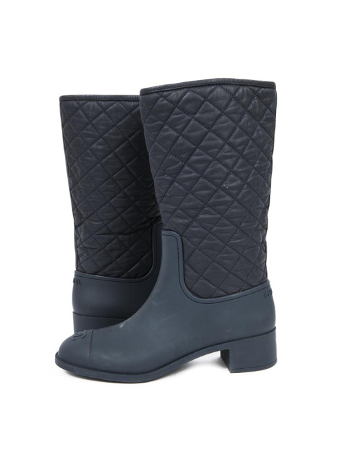 Bottes CHANEL T 39 matelassées bleues