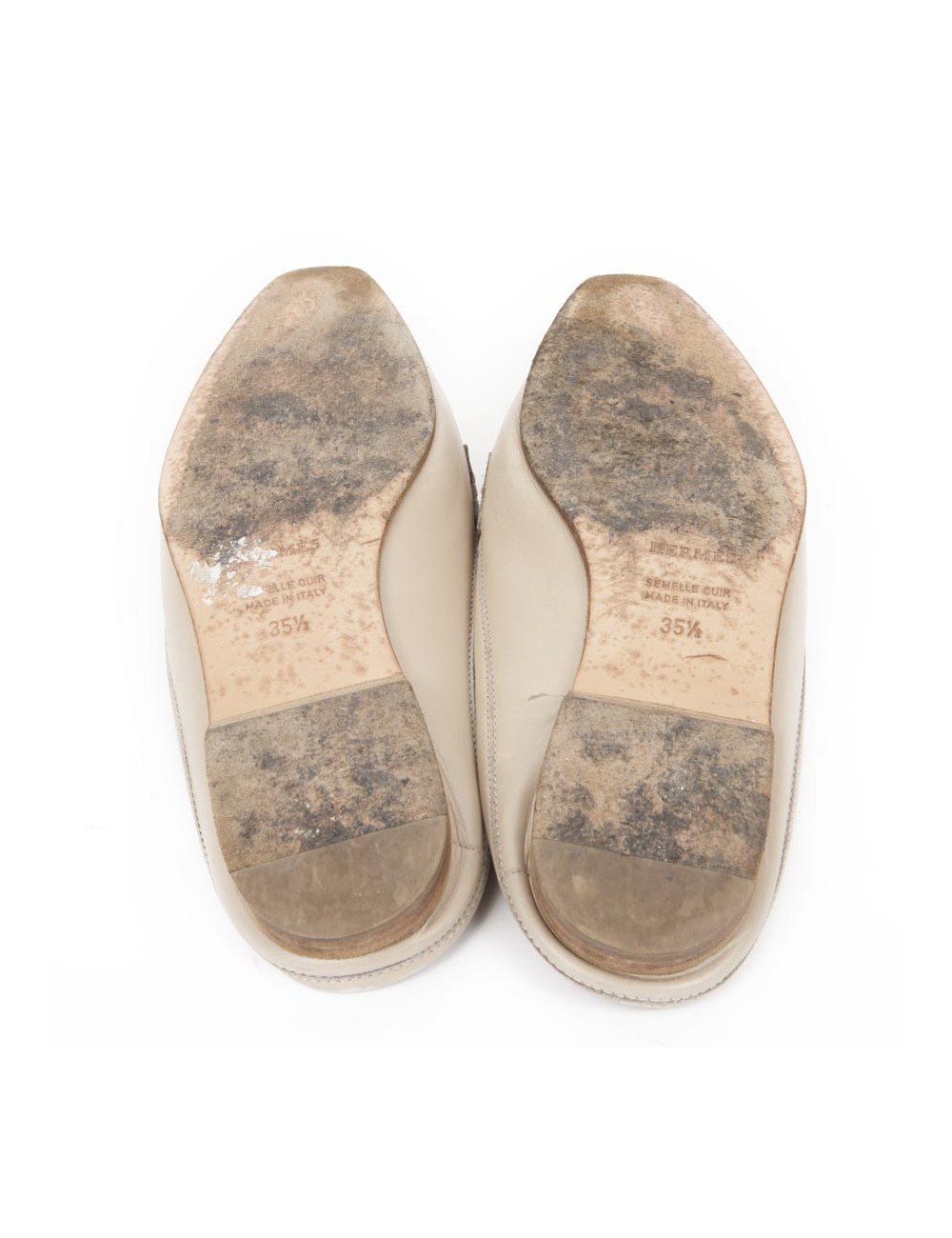 Mules Hermes T 35,5 en cuir beige