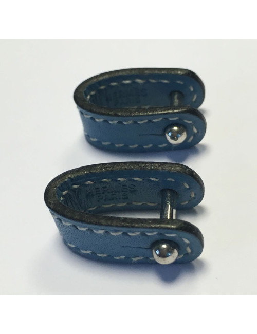 xxx Boutons de manchette HERMES bleus