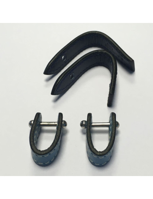 xxx Boutons de manchette HERMES bleus