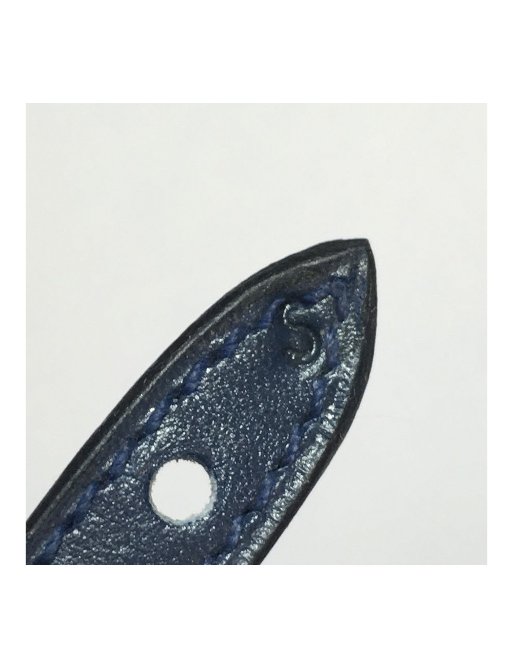 HERMES interchangeable cufflinks in skye blue and dark blue leather