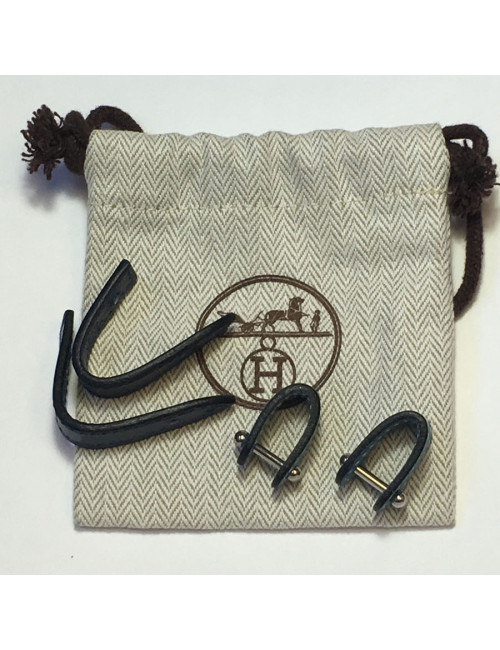 xxx Boutons de manchette HERMES bleus