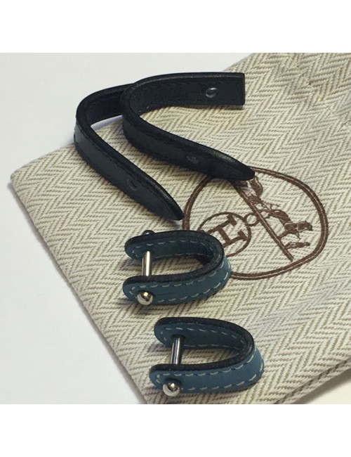 xxx Boutons de manchette HERMES bleus