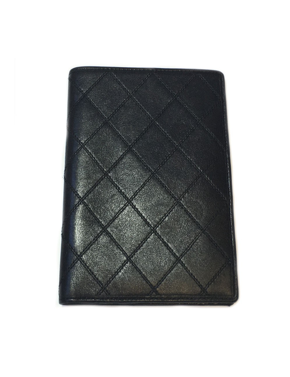 Portefeuille CHANEL cuir matelassé noir Vintage