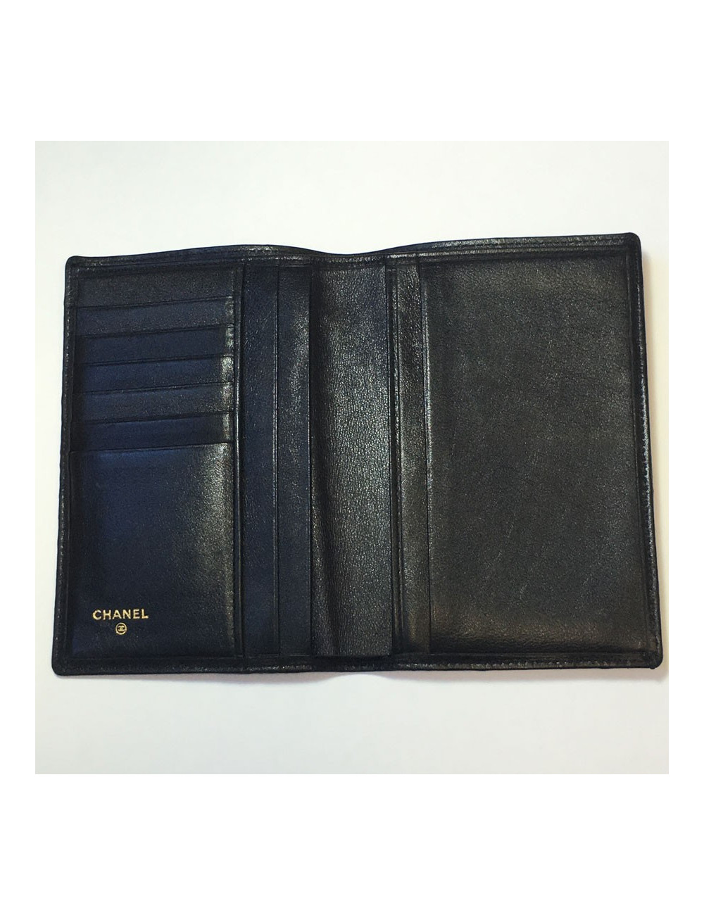 Wallet CHANEL black quilted leather Vintage