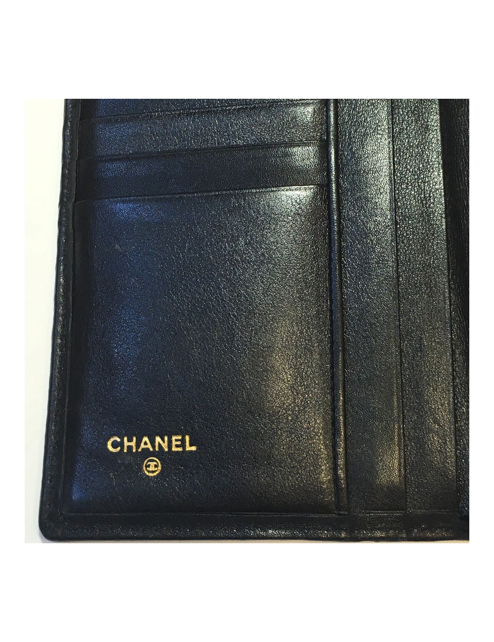 Wallet CHANEL black quilted leather Vintage