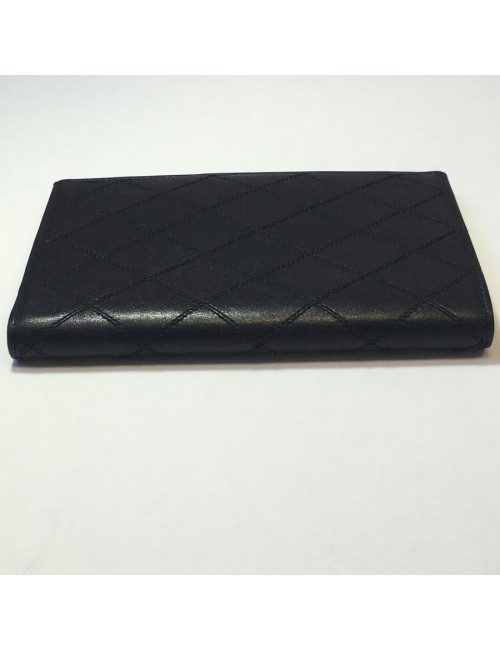 Wallet CHANEL black quilted leather Vintage