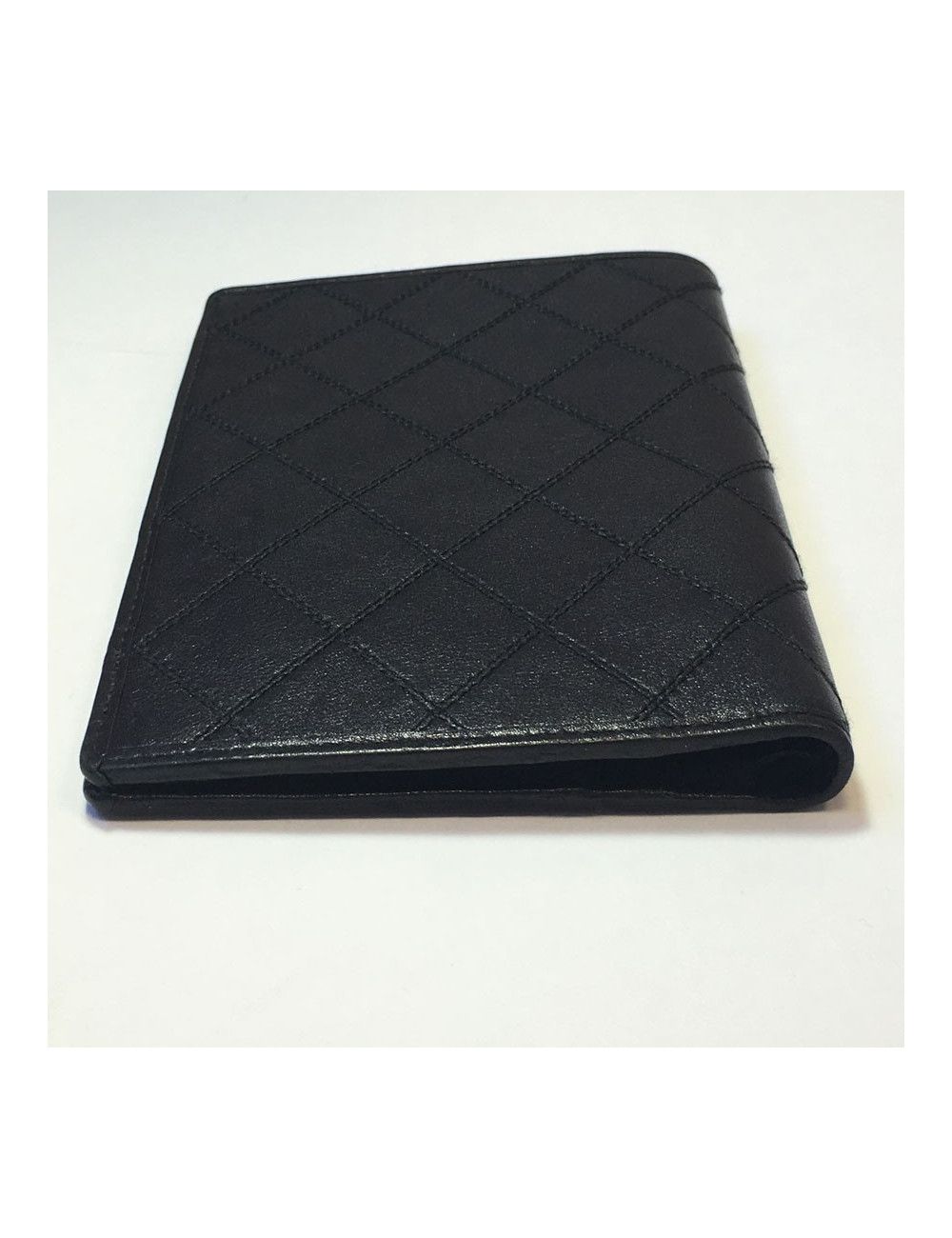 Portefeuille CHANEL cuir matelassé noir Vintage