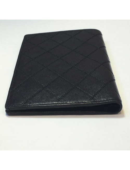 Portefeuille CHANEL cuir matelassé noir Vintage
