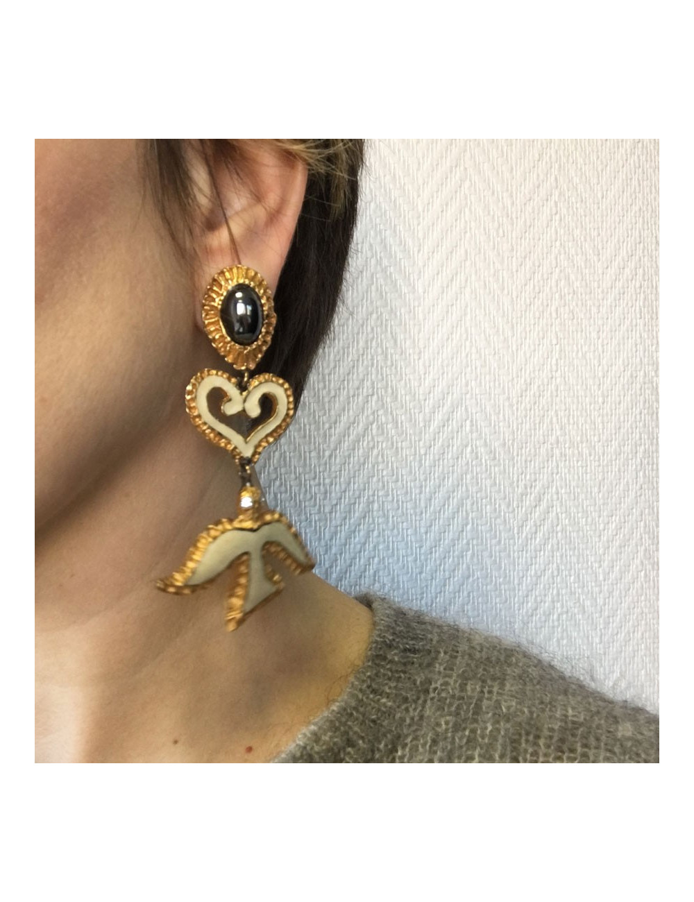 Boucles d'oreille clips CHRISTIAN LACROIX Eté 94