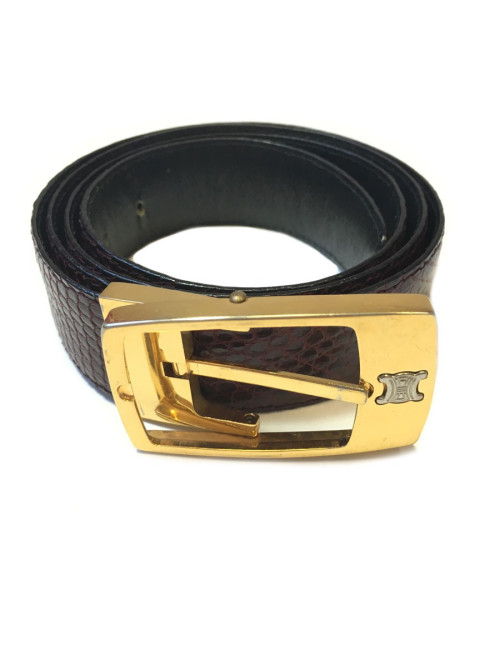 CÉLINE Vintage belt in burgundy lizard size 95EU