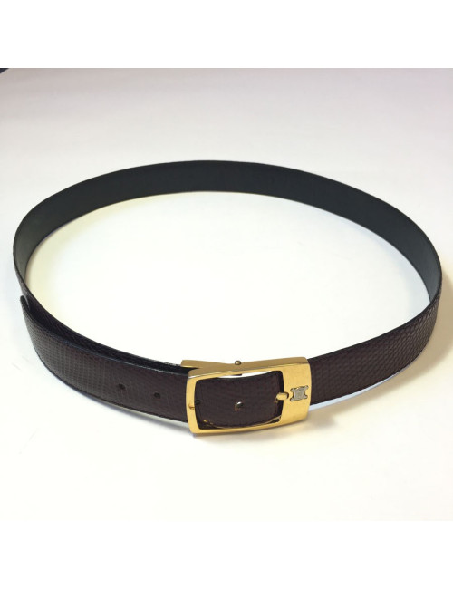 CÉLINE Vintage belt in burgundy lizard size 95EU