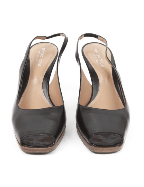 High Sandals SERGIO ROSSI Brown varnished leather T39