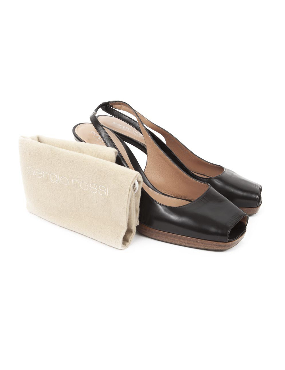 Sandales hautes SERGIO ROSSI cuir verni marron T39