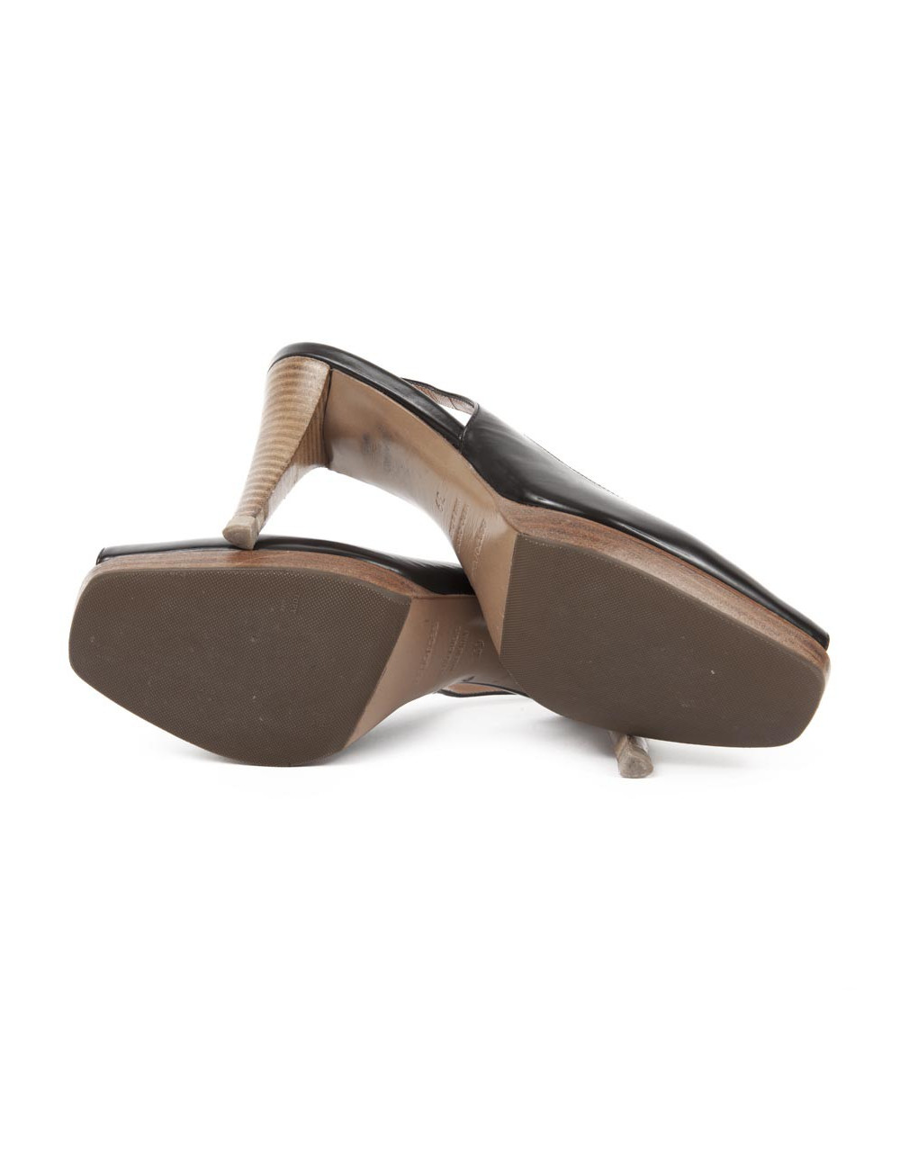 Sandales hautes SERGIO ROSSI cuir verni marron T39