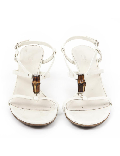 Sandales GUCCI cuir blanc T38.5