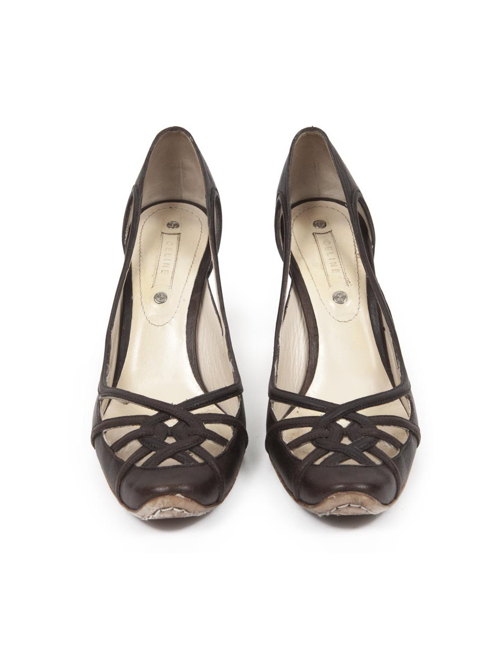 Escarpins CELINE en cuir marron T38.5