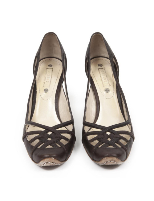 scarpins CELINE en cuir marron T38.5