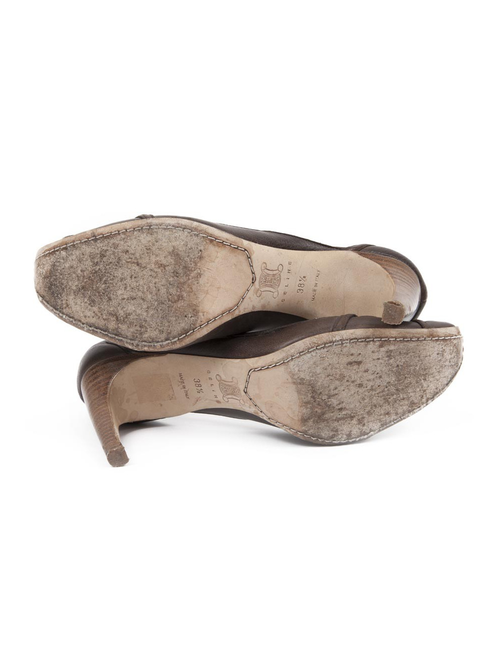 Escarpins CELINE en cuir marron T38.5