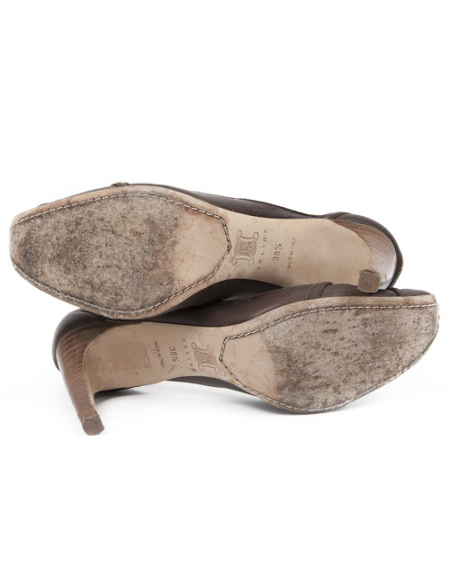 Escarpins CELINE en cuir marron T38.5