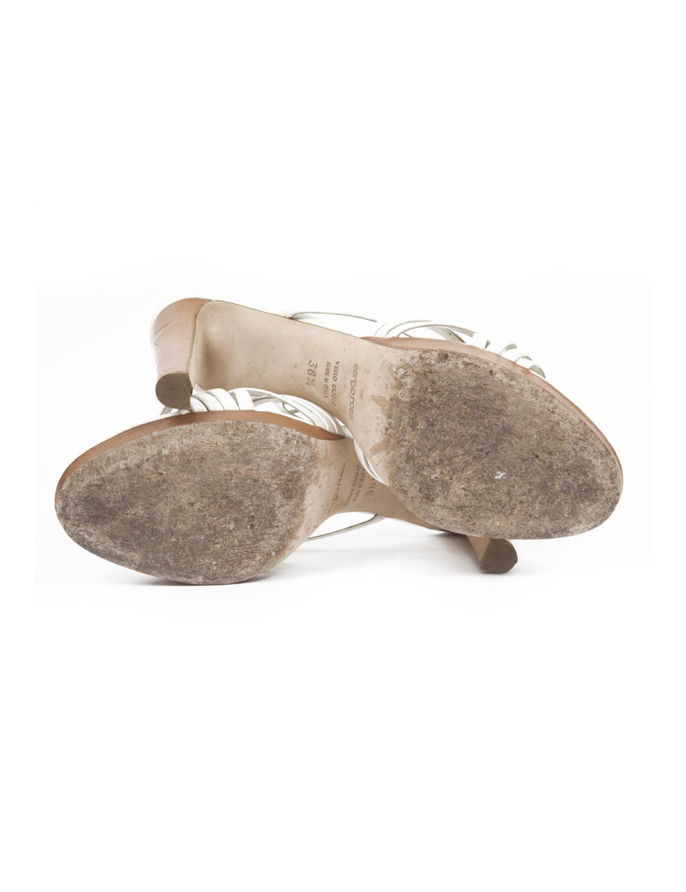 Sandales hautes SERGIO ROSSI T38.5 en cuir blanc