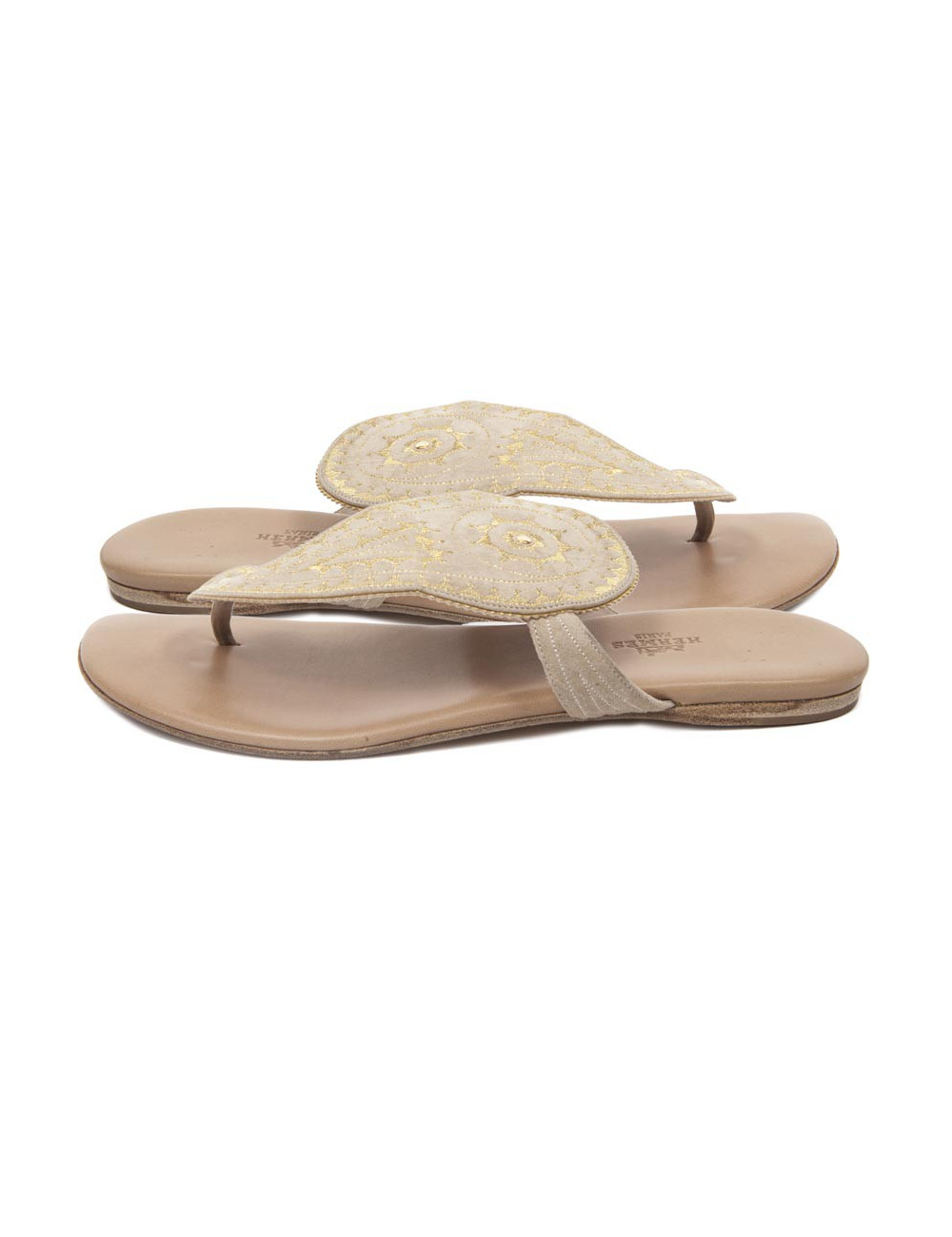 Flip flops HERMES t39 in beige suede