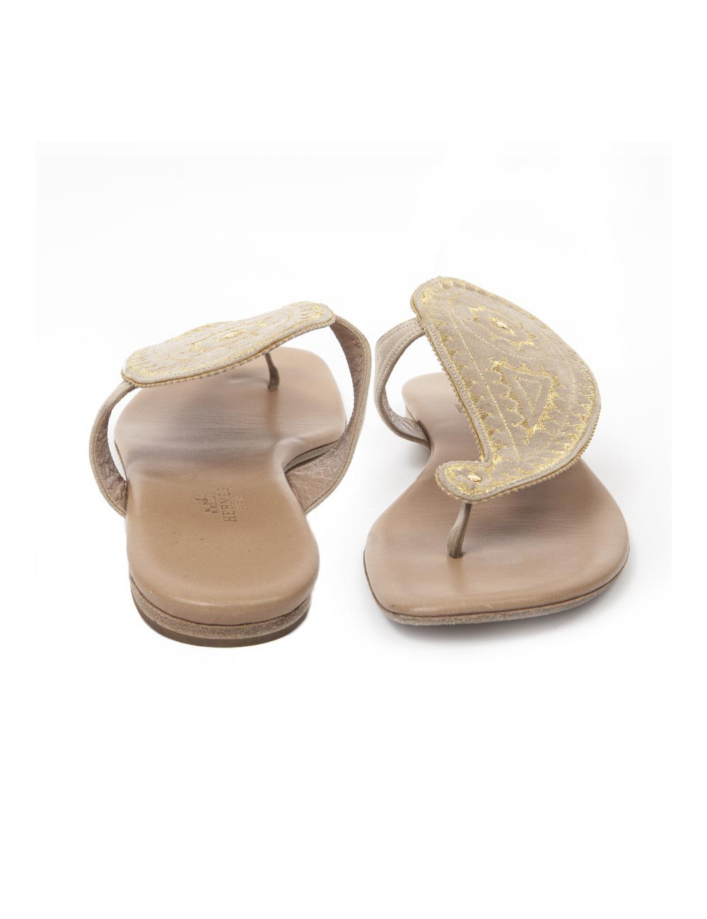 Flip flops HERMES t39 in beige suede
