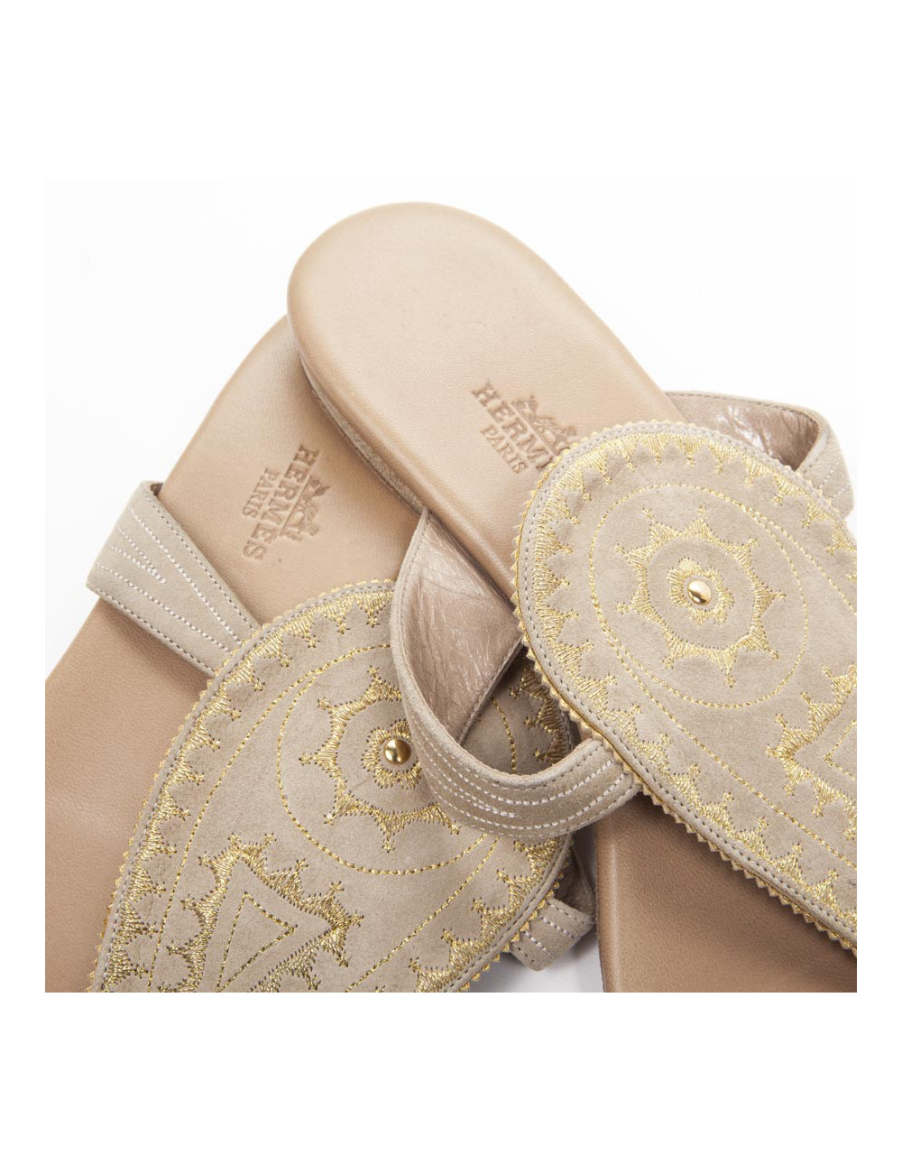Flip flops HERMES t39 in beige suede