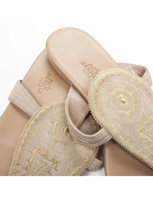 Flip flops HERMES t39 in beige suede